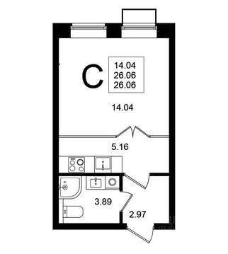 Студия Московская область, Химки Клязьма-Старбеево мкр, Мишино кв-л,  ...
