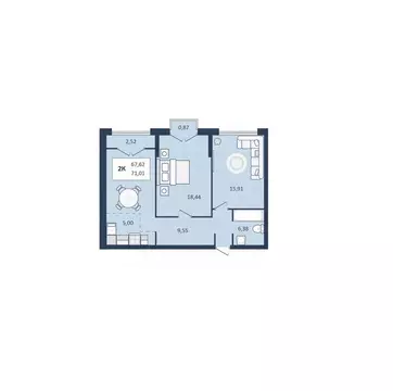 2-к кв. Ставропольский край, Кисловодск  (71.01 м)