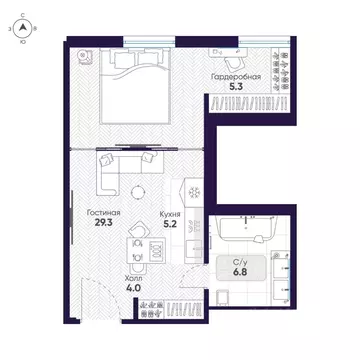 1-к кв. Москва ул. Новый Арбат, 2 (46.6 м)