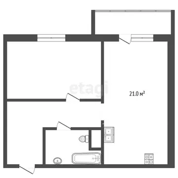 1-комнатная квартира: Тюмень, улица Вадима Бованенко, 3 (43.9 м)