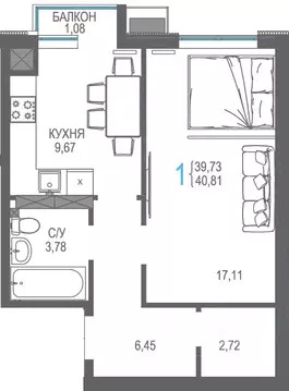 1-к кв. Крым, Симферопольский район, Гвардейское пгт, Республика жилой ...