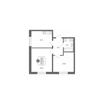 2-к кв. Кировская область, Киров ул. Потребкооперации, 34к1 (48.5 м)