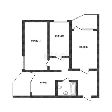 3-комнатная квартира: Бийск, улица Александра Радищева, 1/1 (85.6 м)