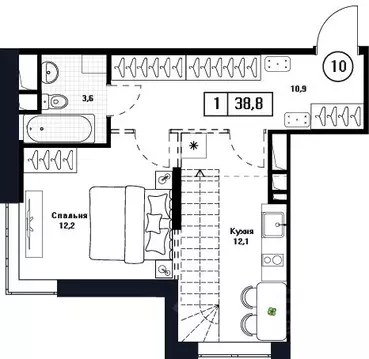 1-к кв. Московская область, Пушкино Пушкино Град жилой комплекс, к3 ...