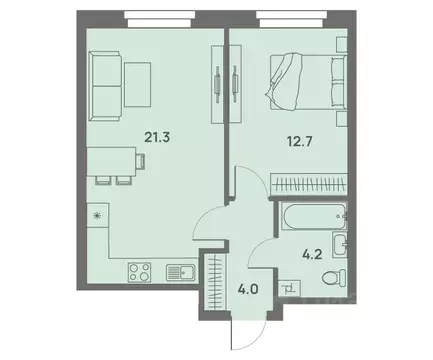 2-к кв. Пермский край, Пермь Трамвайная ул., 27 (41.8 м)