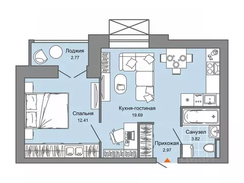 1-к кв. Кировская область, Киров ул. 4-й Пятилетки, 86 (40.0 м)