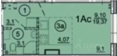 Студия Ярославская область, Ярославль ул. Дядьковская, 16А (19.4 м)