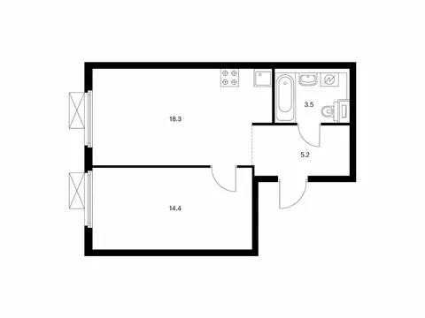 1-комнатная квартира: Москва, Новоостаповская улица, 7к2 (41.4 м)