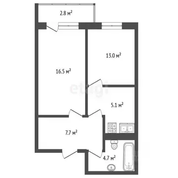 2-к кв. Пермский край, Пермь ул. Механошина, 15 (46.8 м)