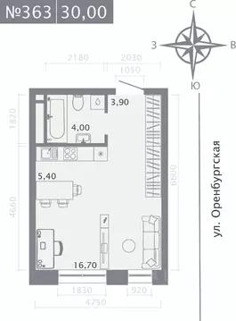 Студия Татарстан, Казань ул. Шишкина (30.0 м)