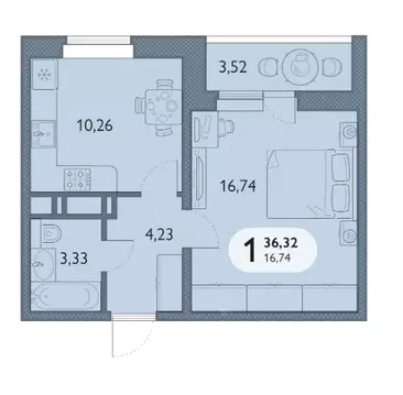 1-к кв. Брянская область, Брянск просп. Станке Димитрова, 67к7 (34.81 ...