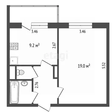 1-к кв. Омская область, Омск ул. Завертяева, 9к22 (36.9 м)