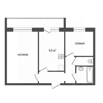 2-к кв. Тамбовская область, Тамбов городской округ, пос. Строитель, ...