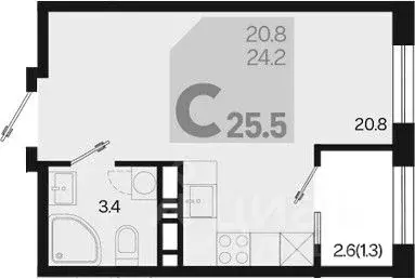 Студия Краснодарский край, Краснодар ул. Виктора Казанцева, 1.1лит1 ...