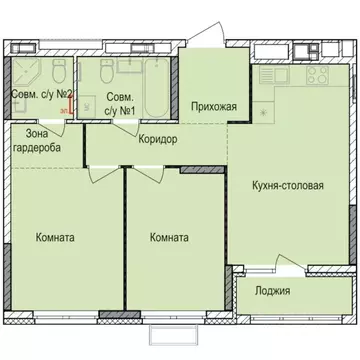 2-к кв. Удмуртия, Ижевск Автопроизводство жилрайон, Норвежский Лес ...