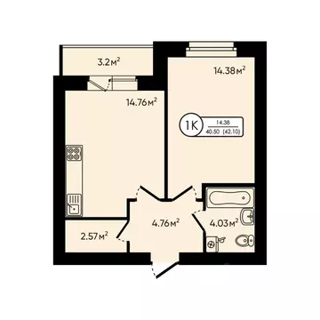 1-к кв. Ярославская область, Ярославский муниципальный округ, д. ...