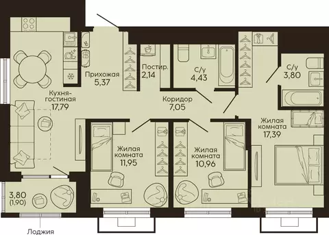 3-к кв. Свердловская область, Екатеринбург Вокзальный жилрайон,  ...