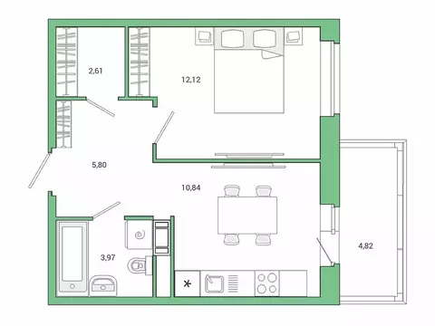 1-комнатная квартира: городской посёлок Янино-1, Лесная улица, 9к3 ...