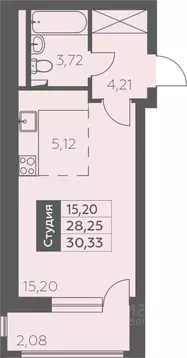 1-к кв. Башкортостан, Уфа ул. Орджоникидзе, 34 (30.33 м)