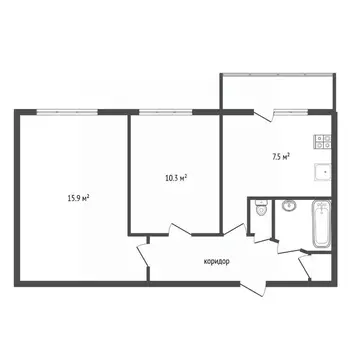 2-к кв. Воронежская область, Воронеж Новосибирская ул., 33 (43.3 м)