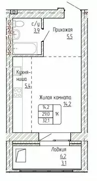 1-к кв. Алтайский край, Новоалтайск ул. Титова, 6 (32.1 м)