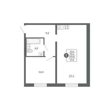 1-к кв. Кировская область, Киров ул. Потребкооперации, 34 (53.6 м)