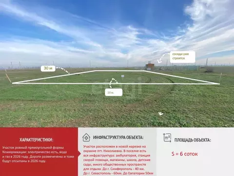 Участок в Крым, Симферопольский район, Николаевка пгт  (6.0 сот.)