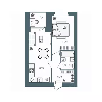 1-к кв. Ярославская область, Ярославль пос. Павловский, Волга-Лайф ...