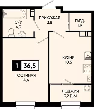 1-к кв. Ставропольский край, Кисловодск городской округ, пос. ...