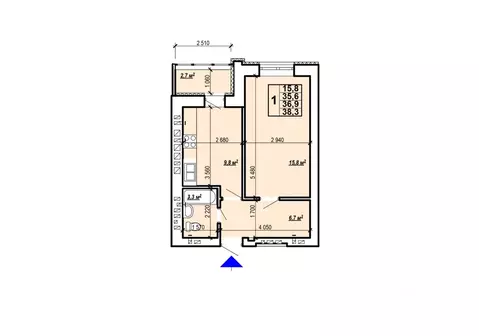1-к кв. Саратовская область, Энгельс Дом у озера жилой комплекс (38.3 ...