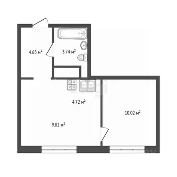 1-к кв. Тюменская область, Тюмень ул. Андрея Кореневского, 7 (32.9 м)