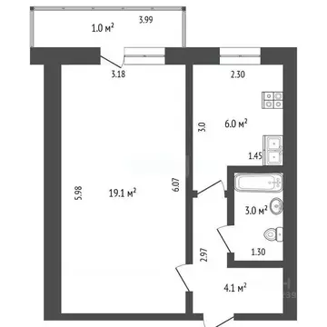 1-к кв. Башкортостан, Стерлитамак Коммунистическая ул., 43 (33.2 м)