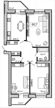 3-к кв. Тамбовская область, Тамбов ул. Имени Павла Строганова, 9Е ...