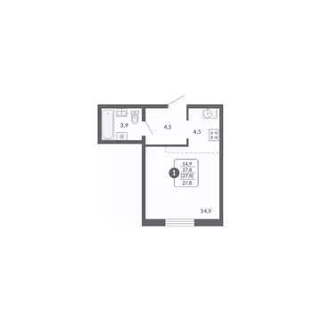 1-к кв. Кировская область, Киров ул. Потребкооперации, 34 (27.8 м)