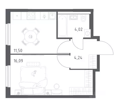 1-к кв. Башкортостан, Уфа ул. Минигали Губайдуллина, 8к9 (35.85 м)