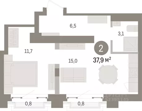 2-к кв. Москва Тагильская ул., 6/1 (37.9 м)