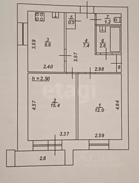 2-к кв. Тверская область, Тверь Кольцевая ул., 74 (47.7 м)