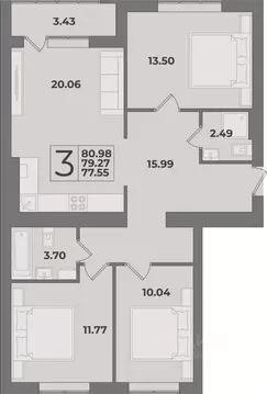3-к кв. Калининградская область, Калининград Суздальская ул., 15 ...