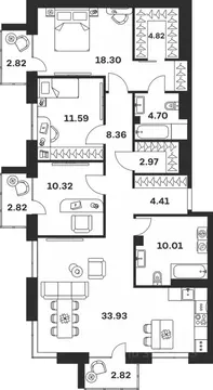 3-к кв. Тульская область, Тула Гоголевская ул., 43 (117.87 м)