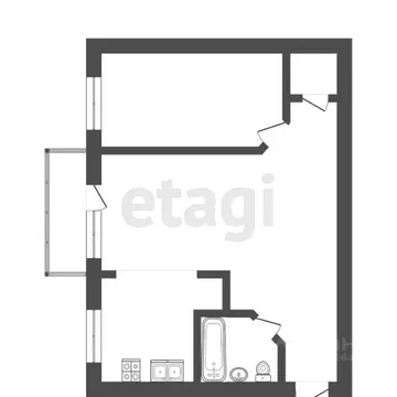 2-к кв. Тюменская область, Тюмень ул. Луначарского, 9 (43.0 м)