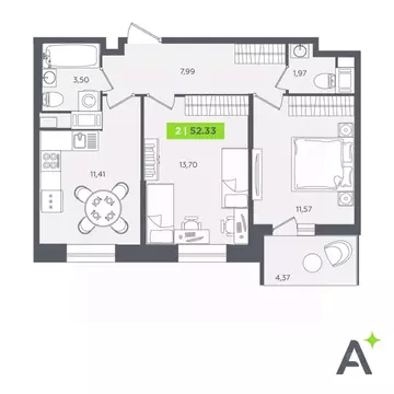 2-к кв. Ленинградская область, Кудрово г. Всеволожский район, ...