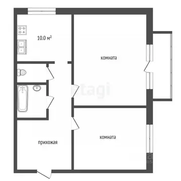2-к кв. Забайкальский край, Чита Мостовая ул., 11 (65.4 м)