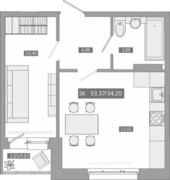 1-к кв. Приморский край, Артем  (39.8 м)