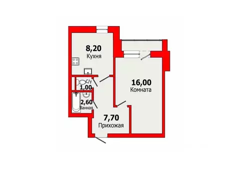 1-к кв. Санкт-Петербург ул. Солдата Корзуна, 26 (35.5 м)
