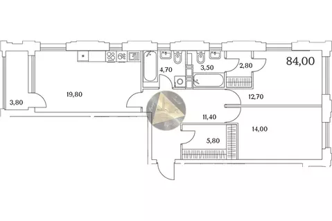 2-комнатная квартира: Санкт-Петербург, Планерная улица, 99 (84 м)