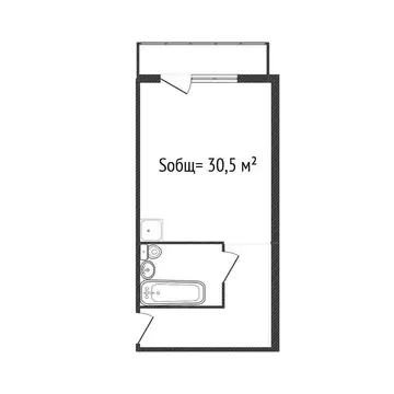 Квартира-студия: Новосибирск, улица Забалуева, 90 (30.5 м)
