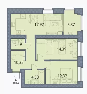 2-к кв. Брянская область, Брянский район, пос. Мичуринский, ...