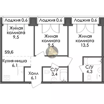 2-комнатная квартира: Санкт-Петербург, набережная Обводного канала, ...