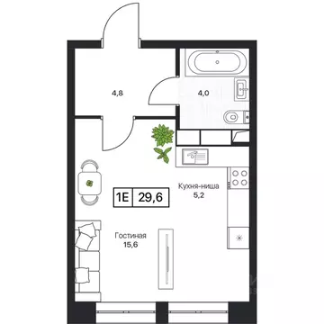 Студия Московская область, Пушкино Пушкино Град жилой комплекс (29.3 ...