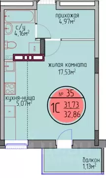 1-к кв. Пермский край, Пермь Автозаводская ул., 11А (31.73 м)